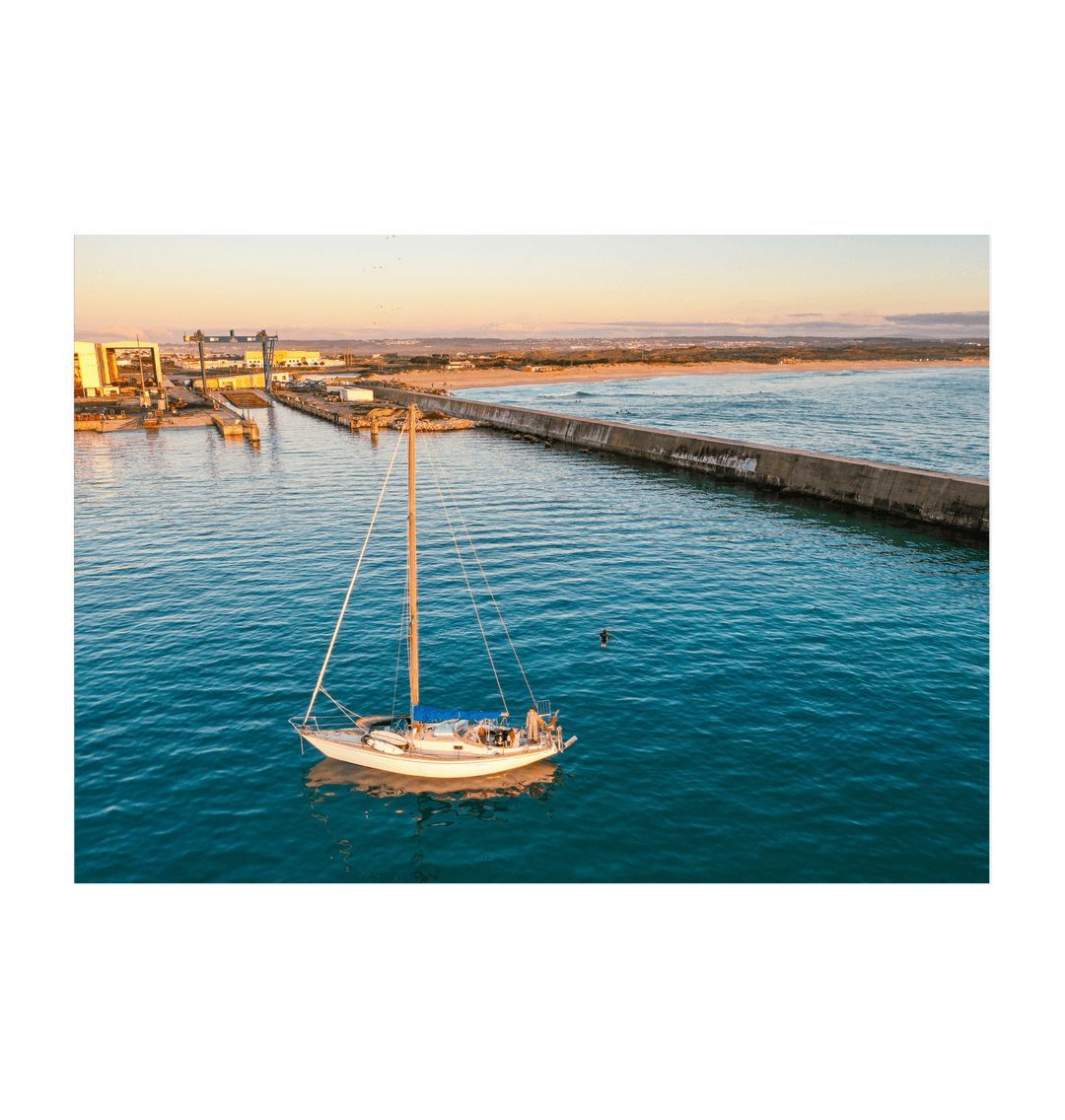 White Peniche Harbour Print